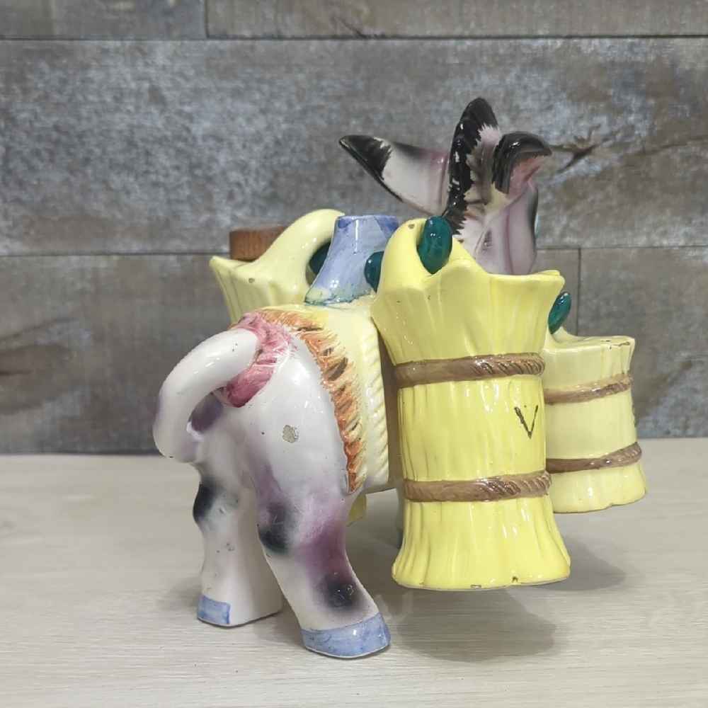 Vintage Ceramic Donkey Salt & Paper Shaker With Oil And Vinegar Dispensers - Picture 4 of 16
